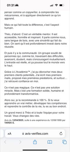 Témoignage élève