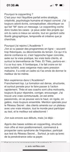 Témoignage élève