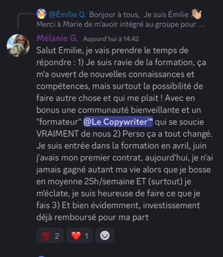 Témoignage élève