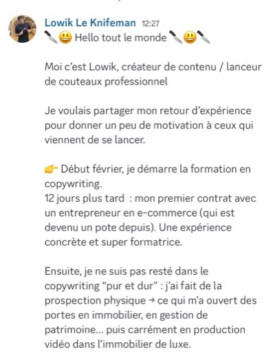 Témoignage élève